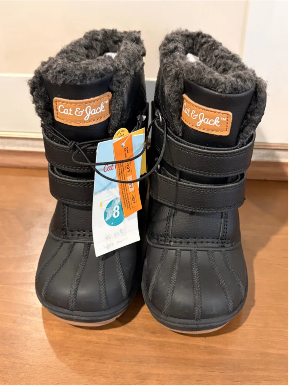 Toddler Kids' Cat & Jack Denver Waterproof Winter Snow Boots Black Size 8 NWT